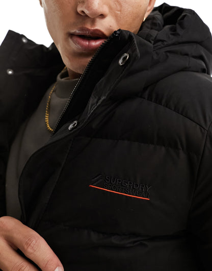Hooded Microfibre Sport Puffer Jacket