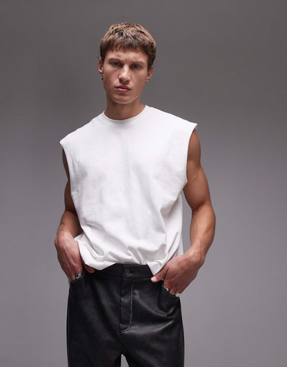 Oversized Fit Sleeveless T-Shirt