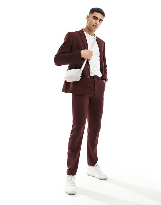 Slim Fit Wool Mix Suit Trousers