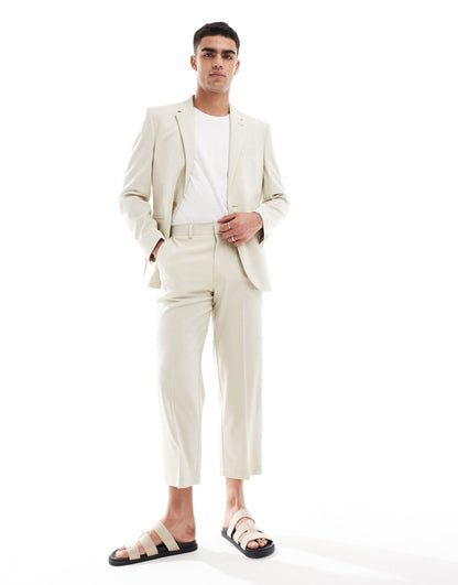 Straight Crop Suit Trousers