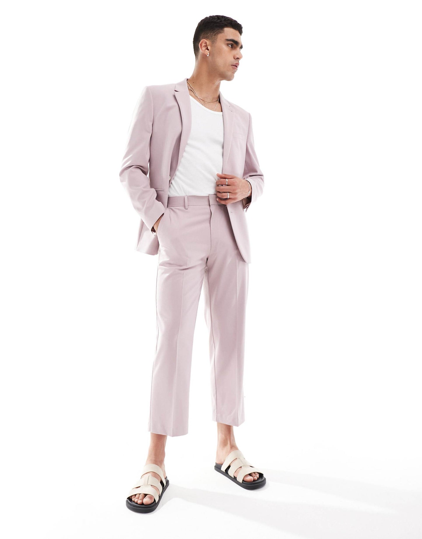 Straight Crop Suit Trousers
