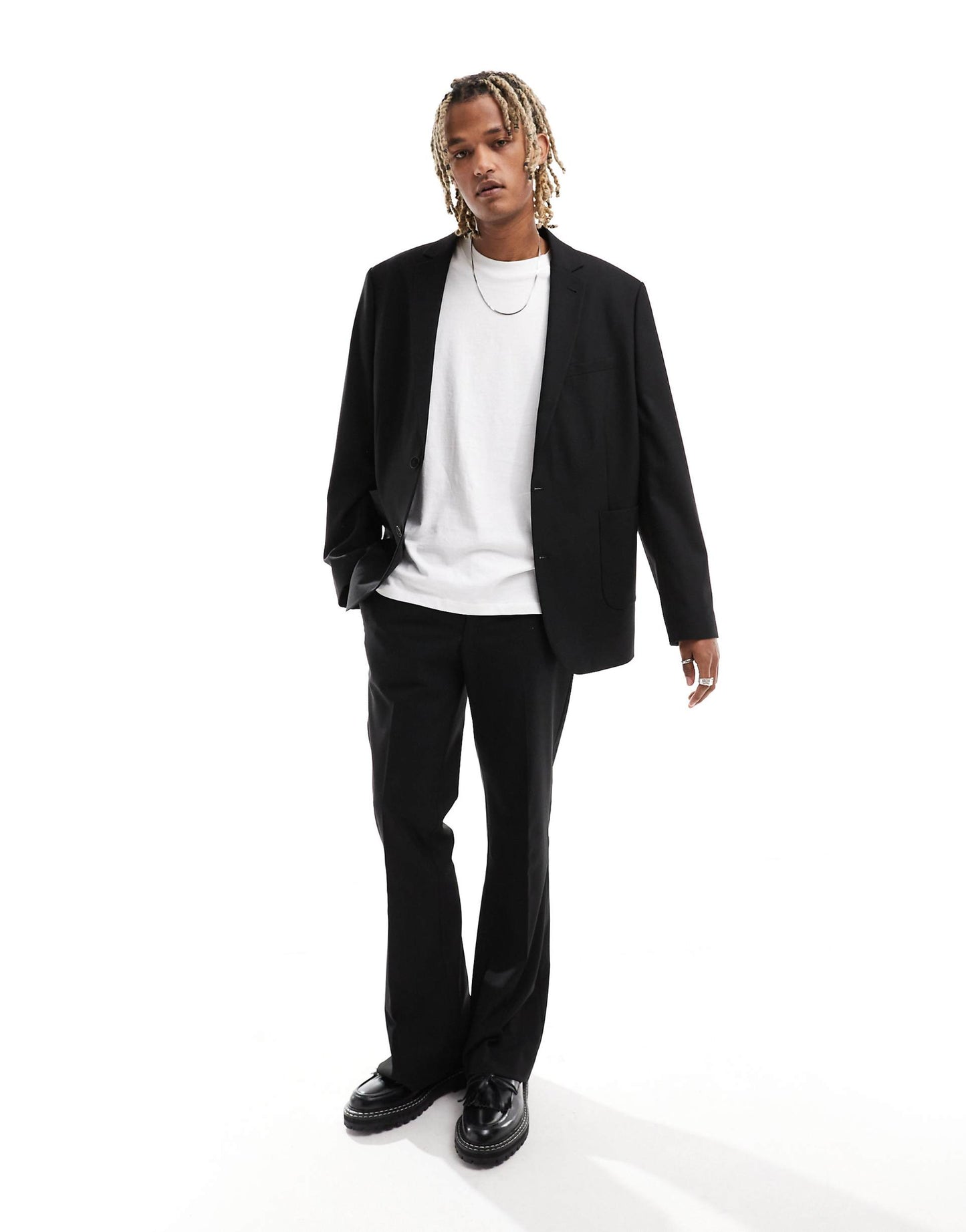 High Waist Flare Suit Trousers