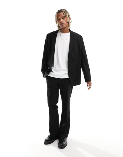 High Waist Flare Suit Trousers