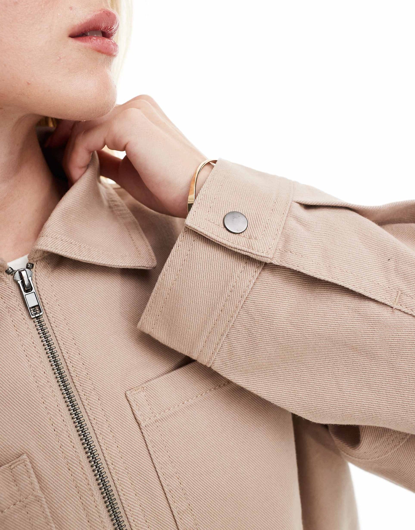 Cropped Twill Jacket