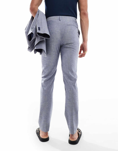 Slim Linen Mix Suit Trouser
