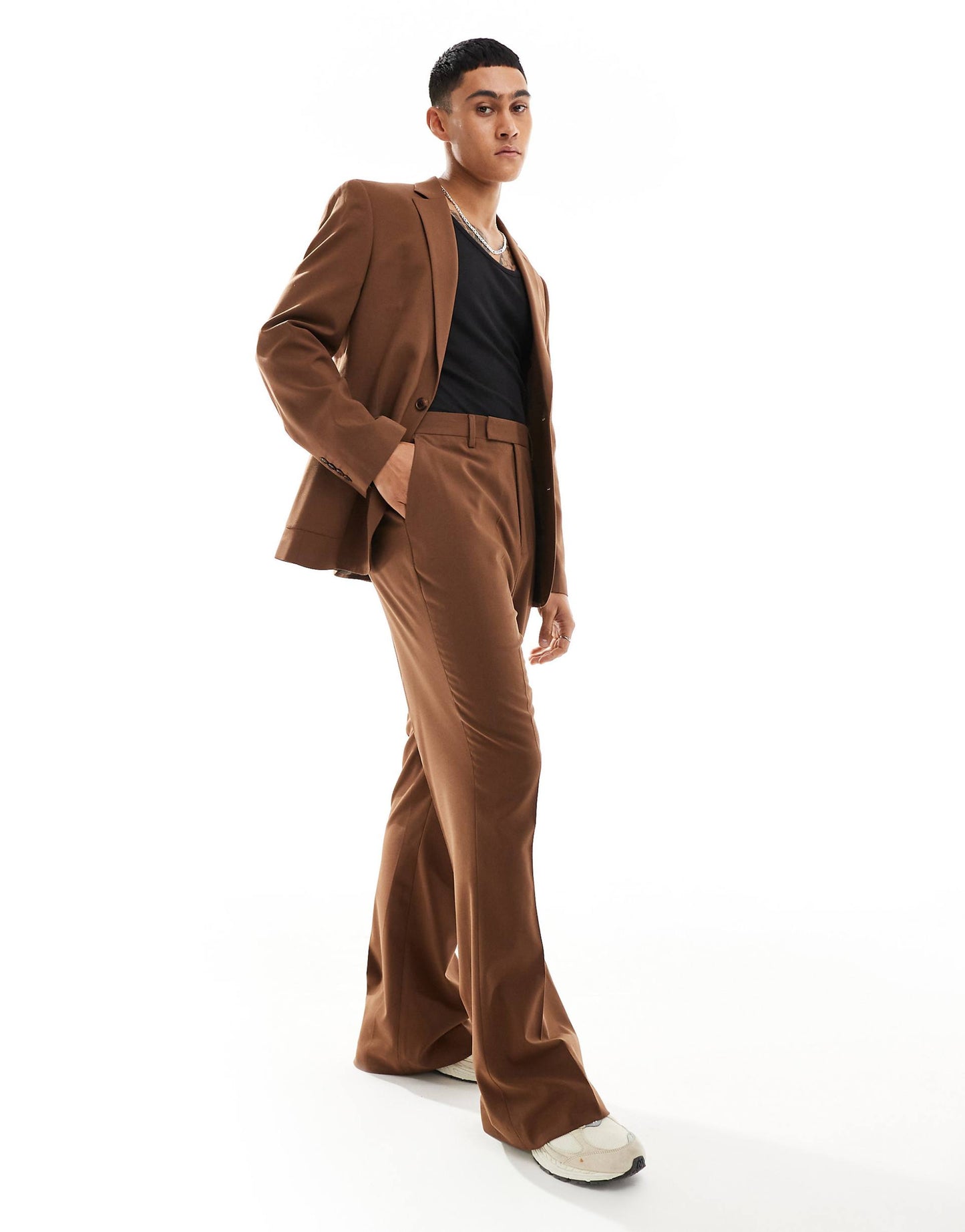 High Waist Flare Suit Trousers