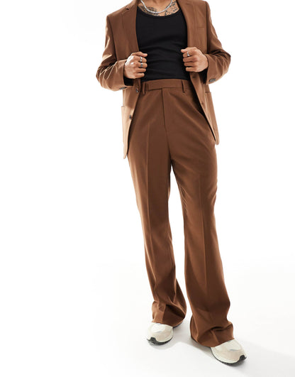 High Waist Flare Suit Trousers