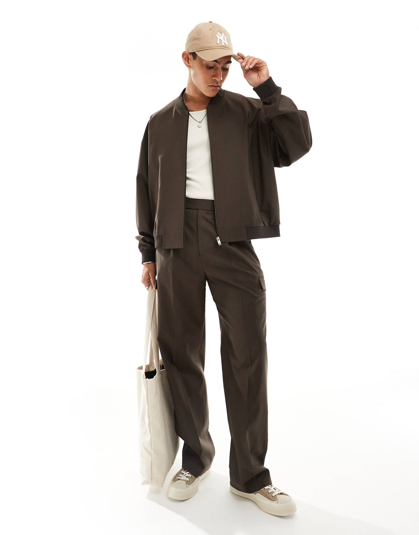 Smart Co-Ord Bomber Jacket With Pocket Detailing