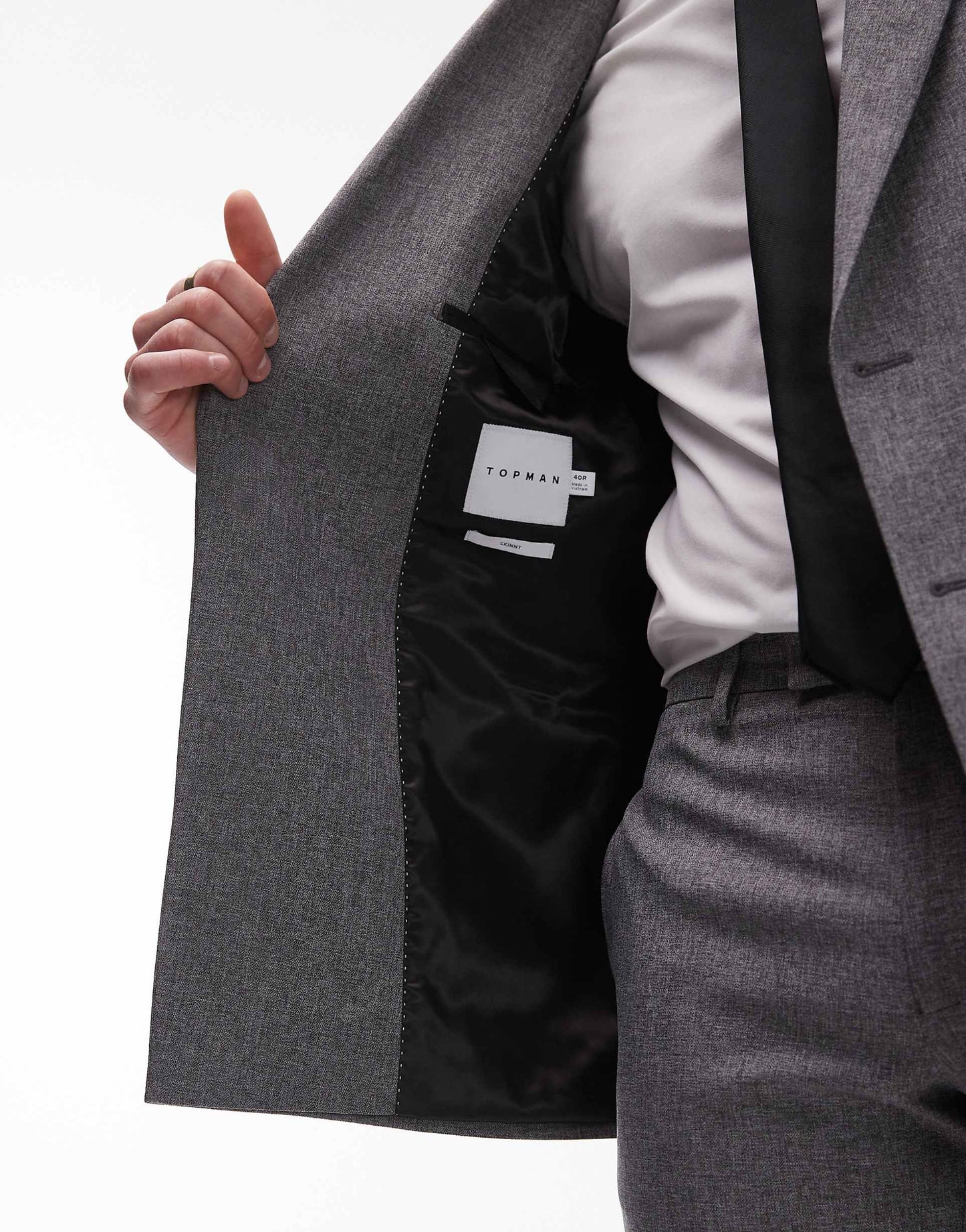 Skinny Textured Suit Jacket