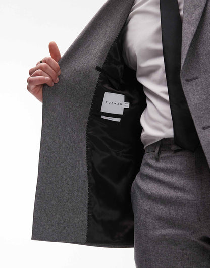 Skinny Textured Suit Jacket