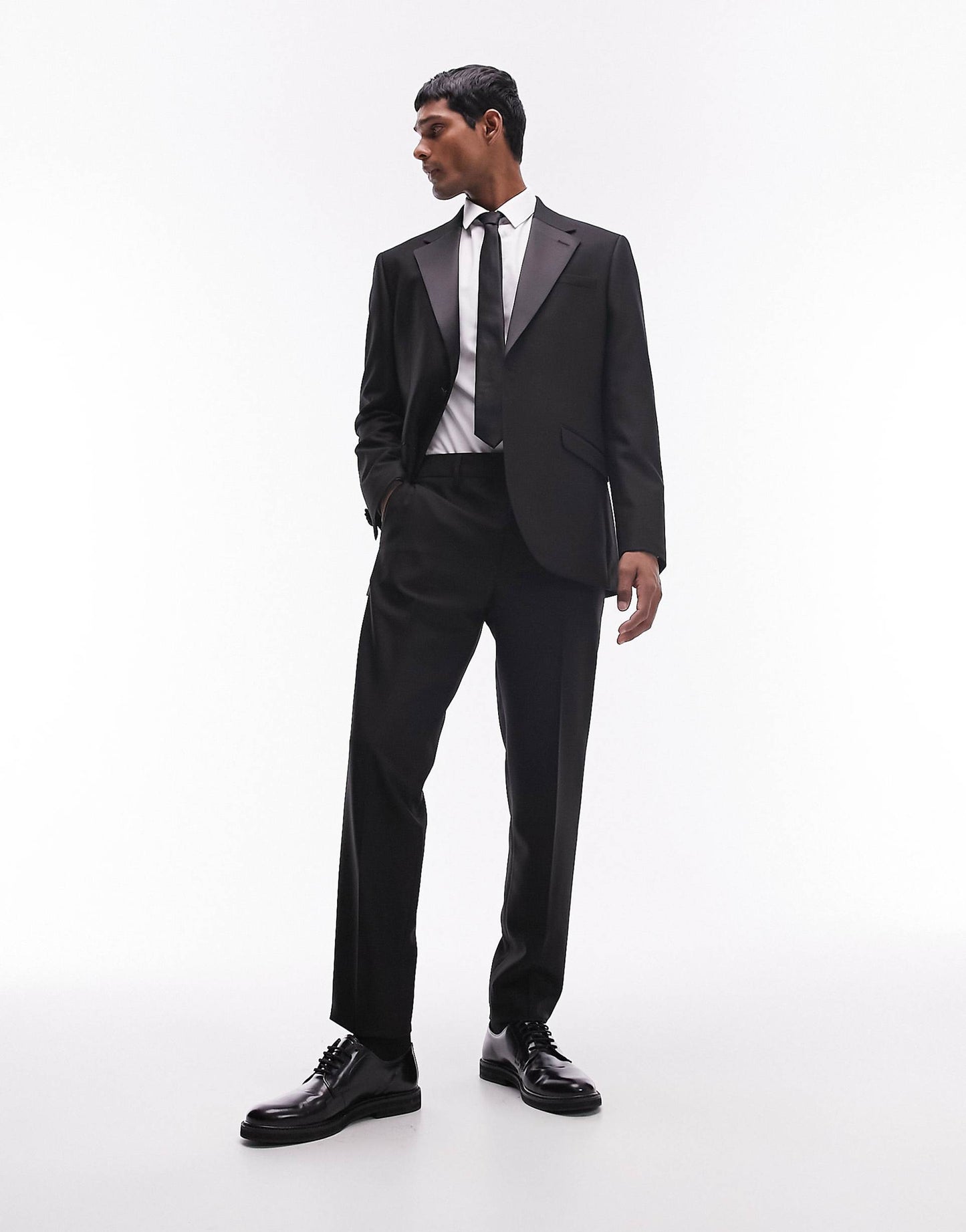 Slim Tux Suit Trousers With Tonal Sateen Side Stripe