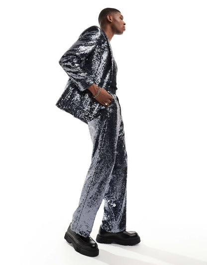 High Waisted Wide Suit Trouser