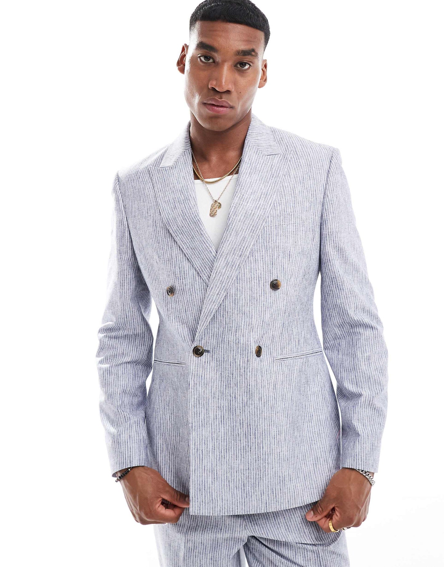 Slim Double Breasted Suit Jacket