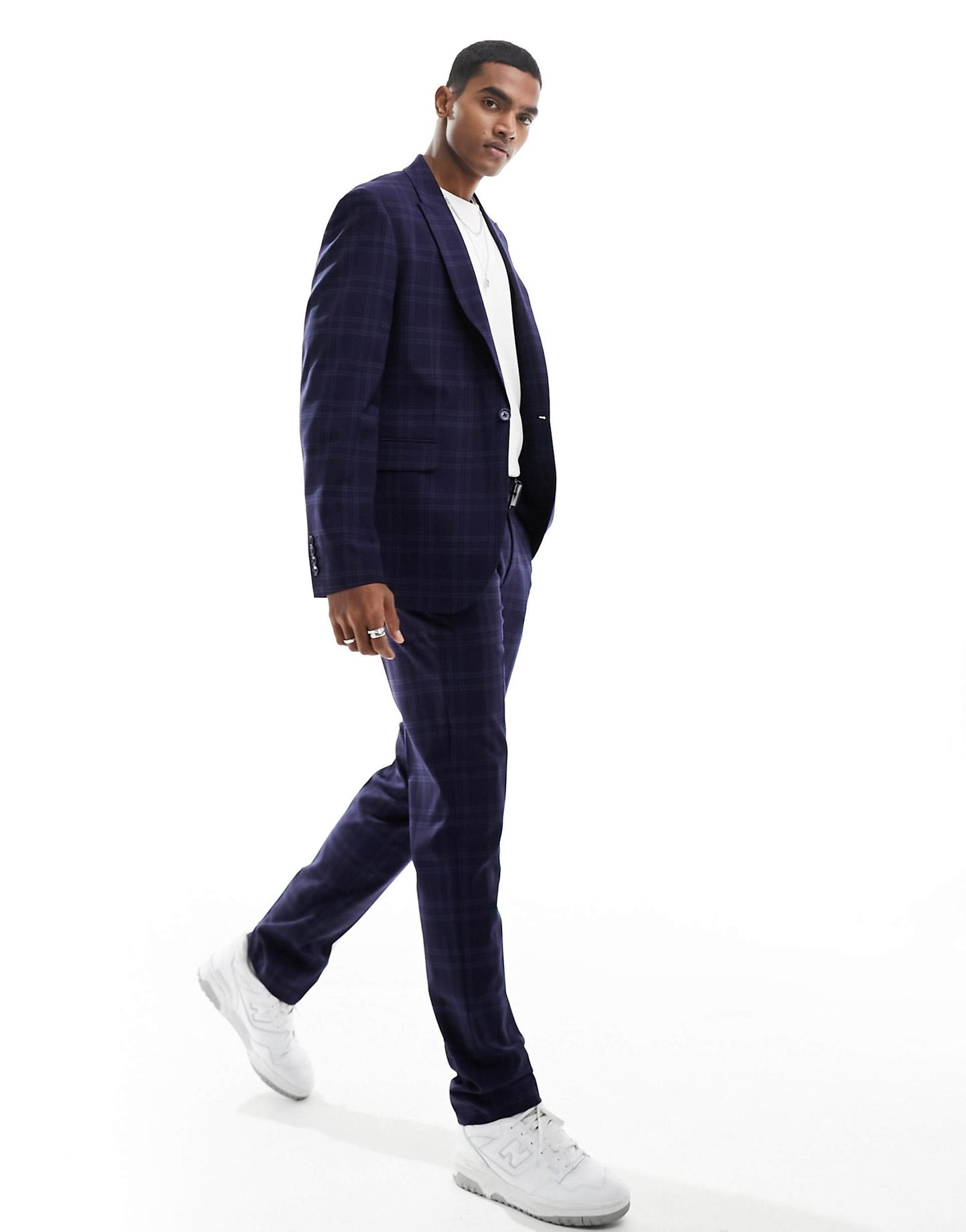 Slim Shadow Check Suit Trouser