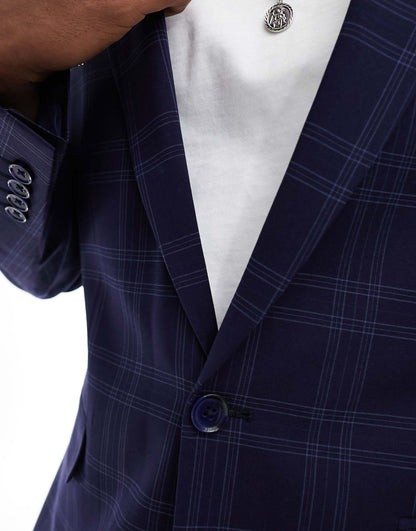 Slim Shadow Check Suit Jacket