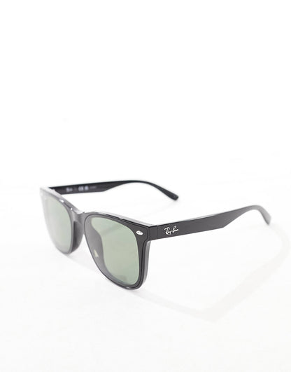 Polarised Square Sunglasses With Green Lens