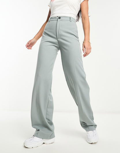 High Waisted Tailored Straight Leg Trouser