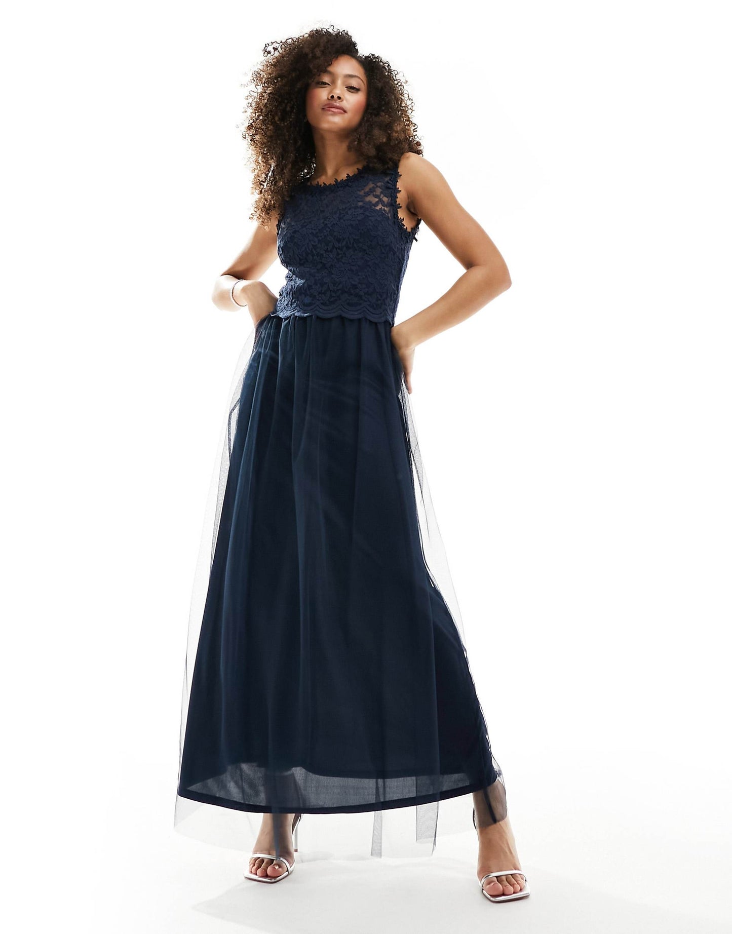 Bridesmaid Lace And Tulle Maxi Dress