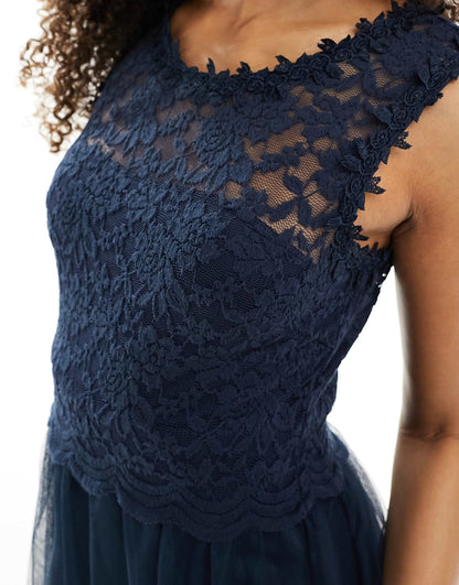 Bridesmaid Lace And Tulle Maxi Dress