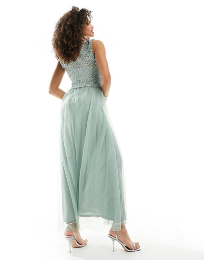 Bridesmaid Lace And Tulle Maxi Dress