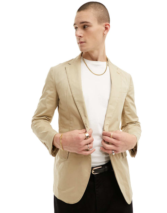Tailored 2 Button Stretch Chino Sportscoat