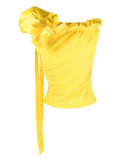 Paperbag-Neck Bustier Blouse