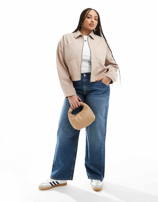 Curve Cropped Twill Jacket