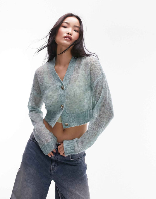 Knitted Sheer Knit Cardigan