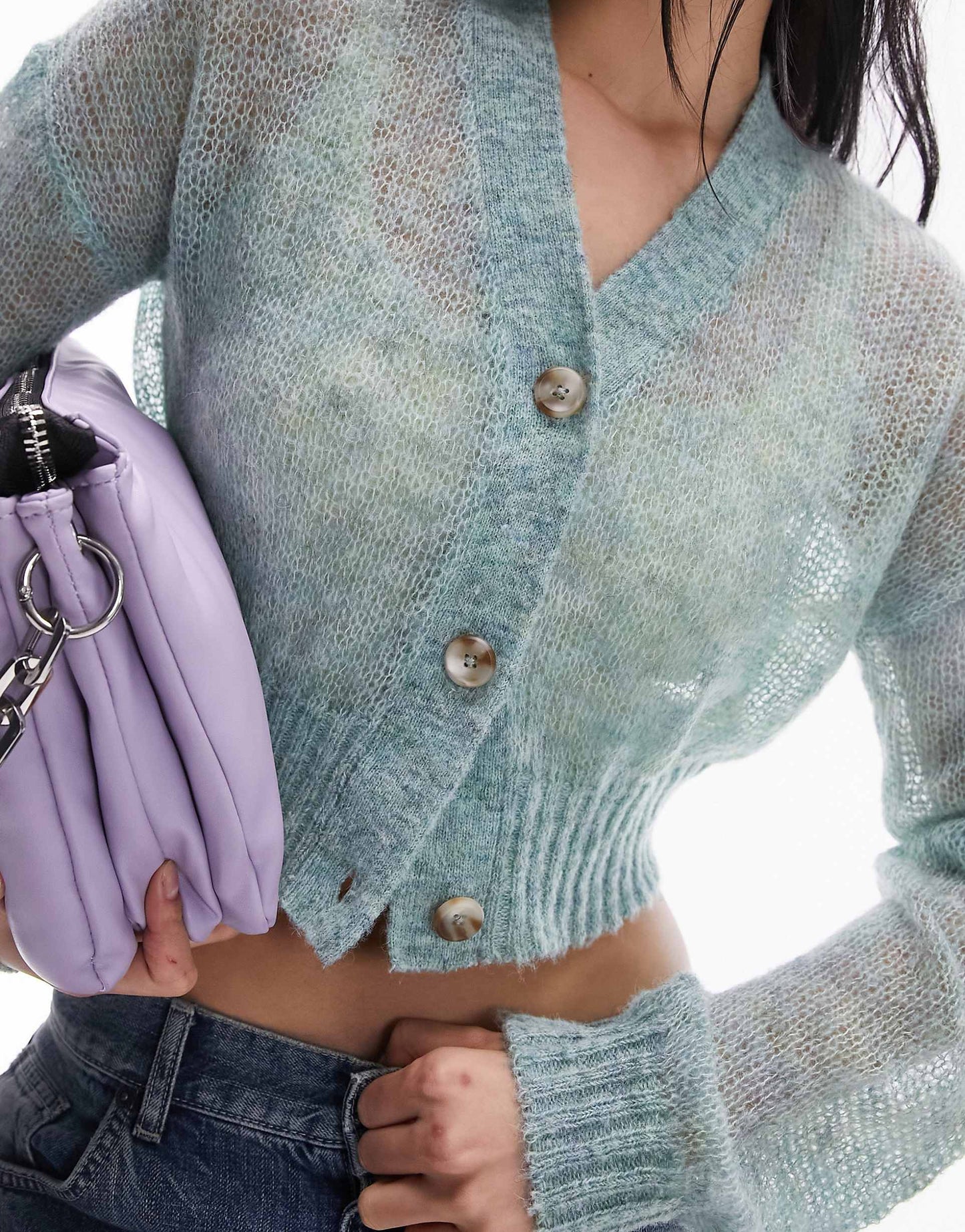 Knitted Sheer Knit Cardigan