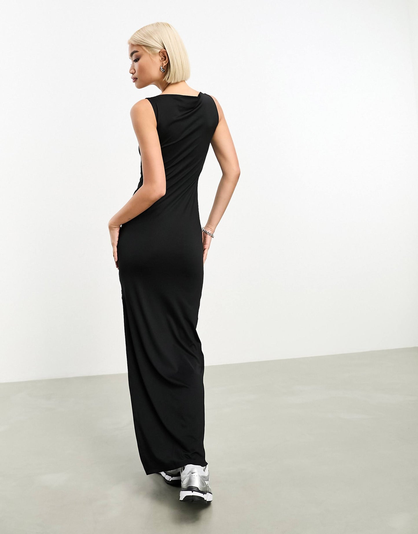 Annie Boatneck Maxi Dress With Side Split