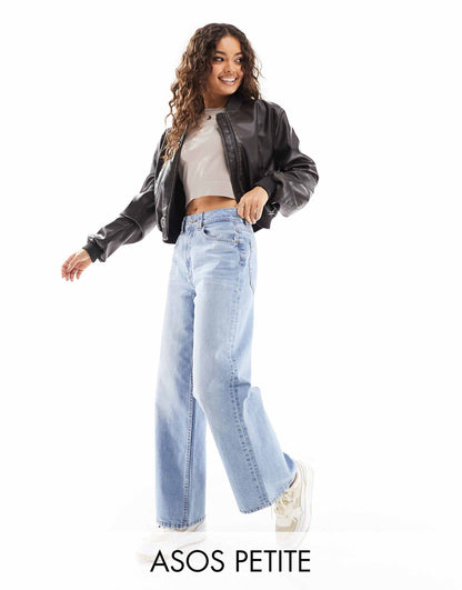 Petite Wide Leg Dad Jeans