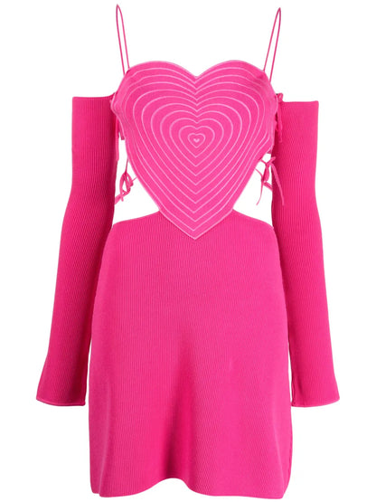 Heart-Shaped Ribbed Minidress