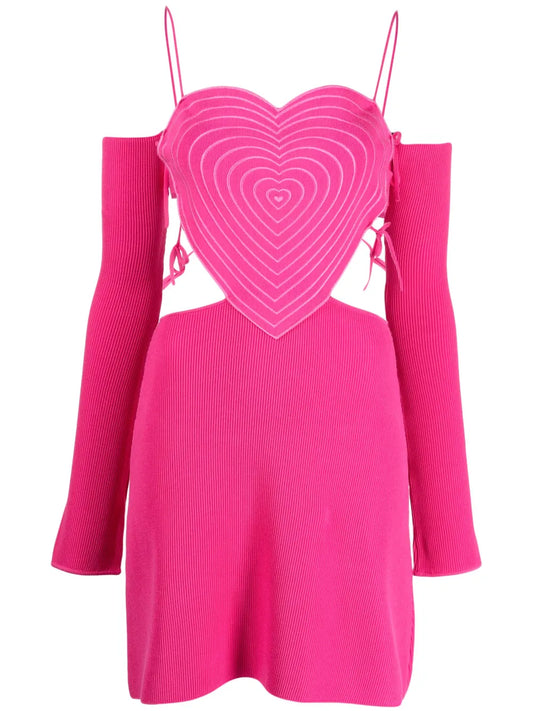 Heart-Shaped Ribbed Minidress