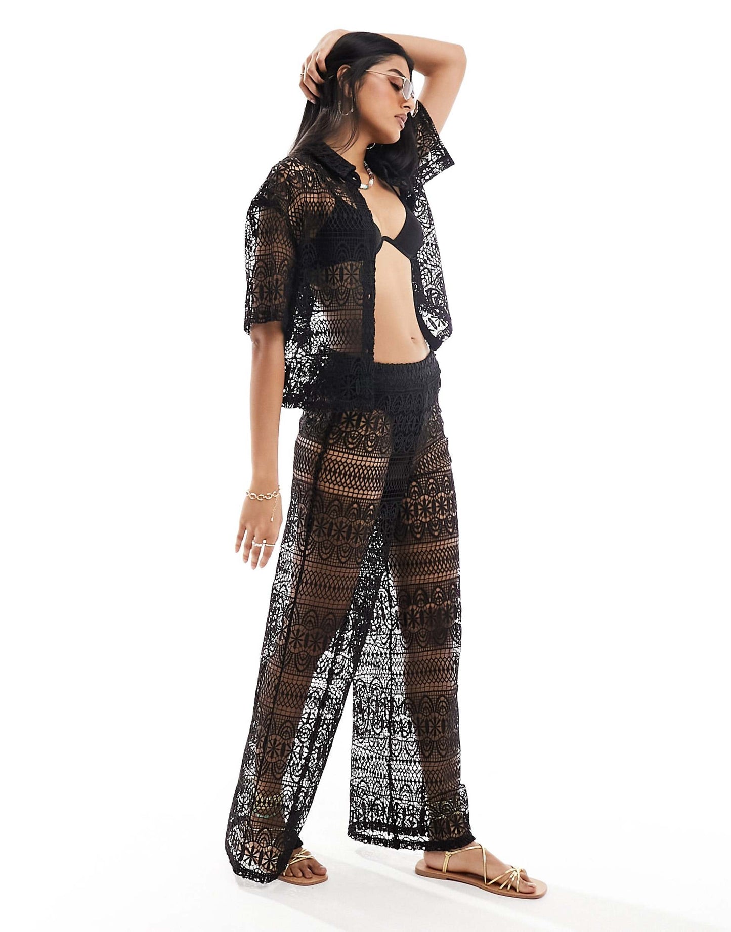 Beach Lace Crop Shirt