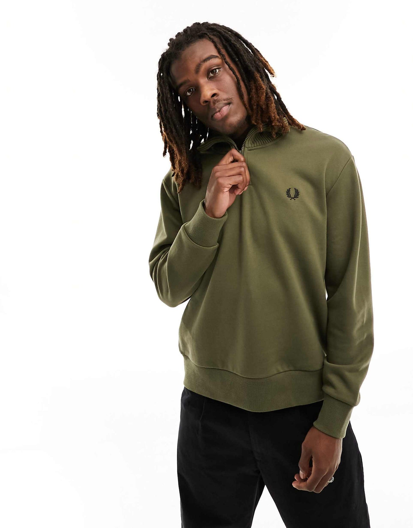 Quarter Zip With Knitted Detail