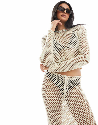 Open Knit Crochet Holey Slouch Jumper