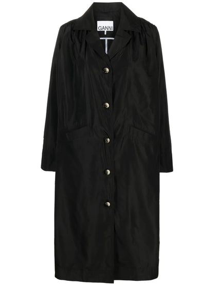 Notched-Lapel Single-Breasted Coat