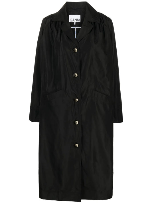 Notched-Lapel Single-Breasted Coat