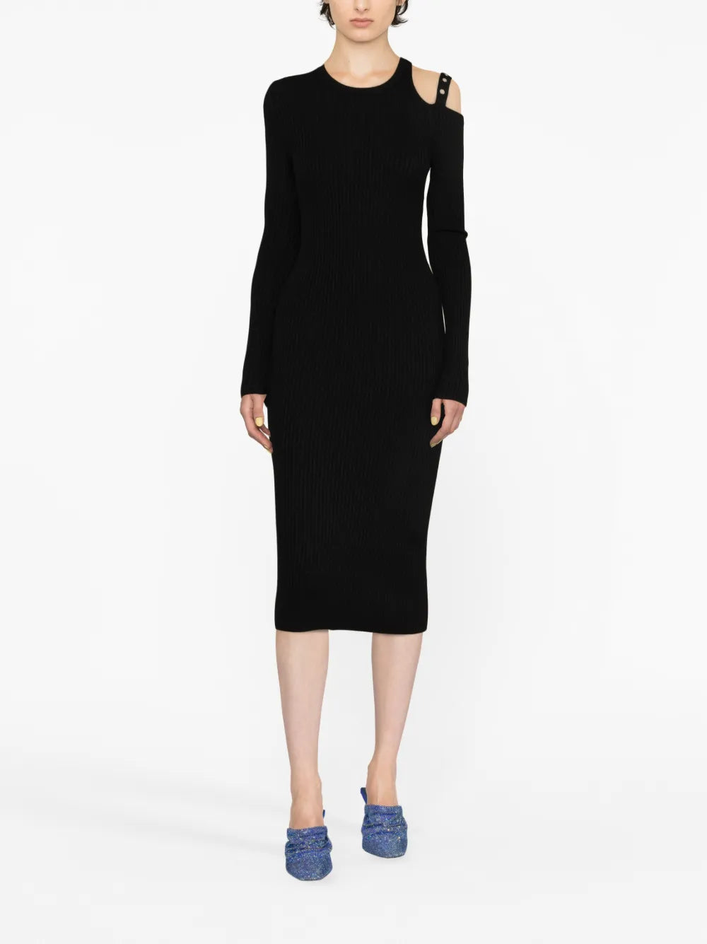 Eyelet-Embellished Cut-Out Dress