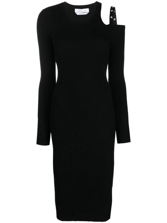 Eyelet-Embellished Cut-Out Dress