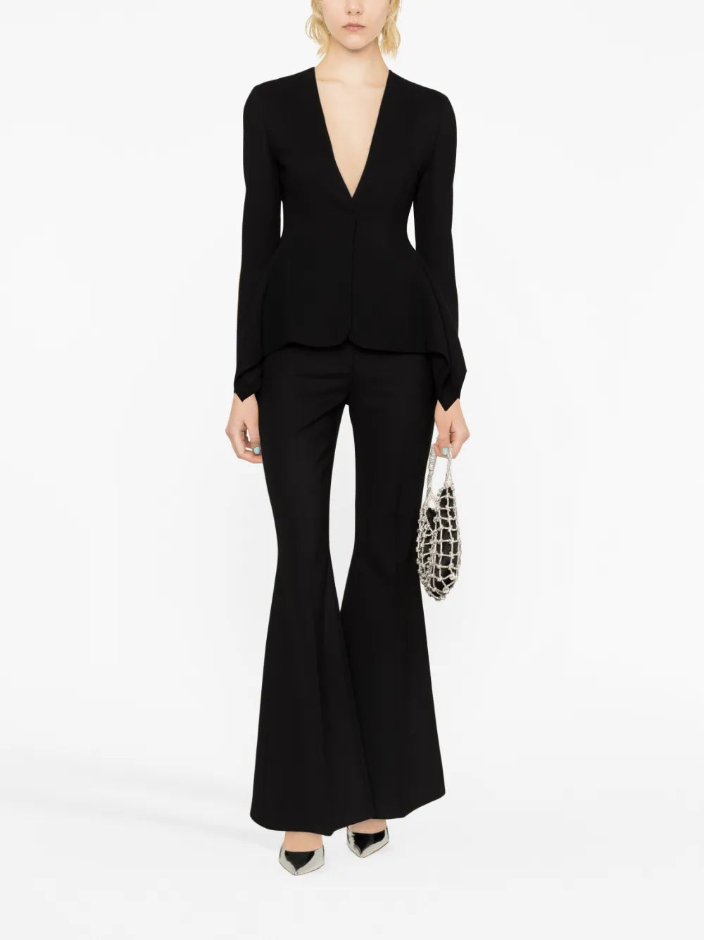 Draped Single-Breasted Cady Blazer