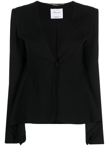 Draped Single-Breasted Cady Blazer