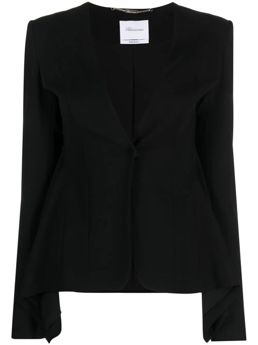 Draped Single-Breasted Cady Blazer