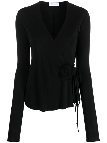 Long-Sleeved Wrap Shirt
