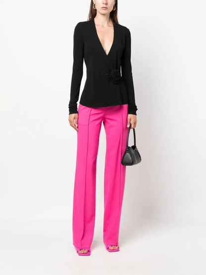 Long-Sleeved Wrap Shirt