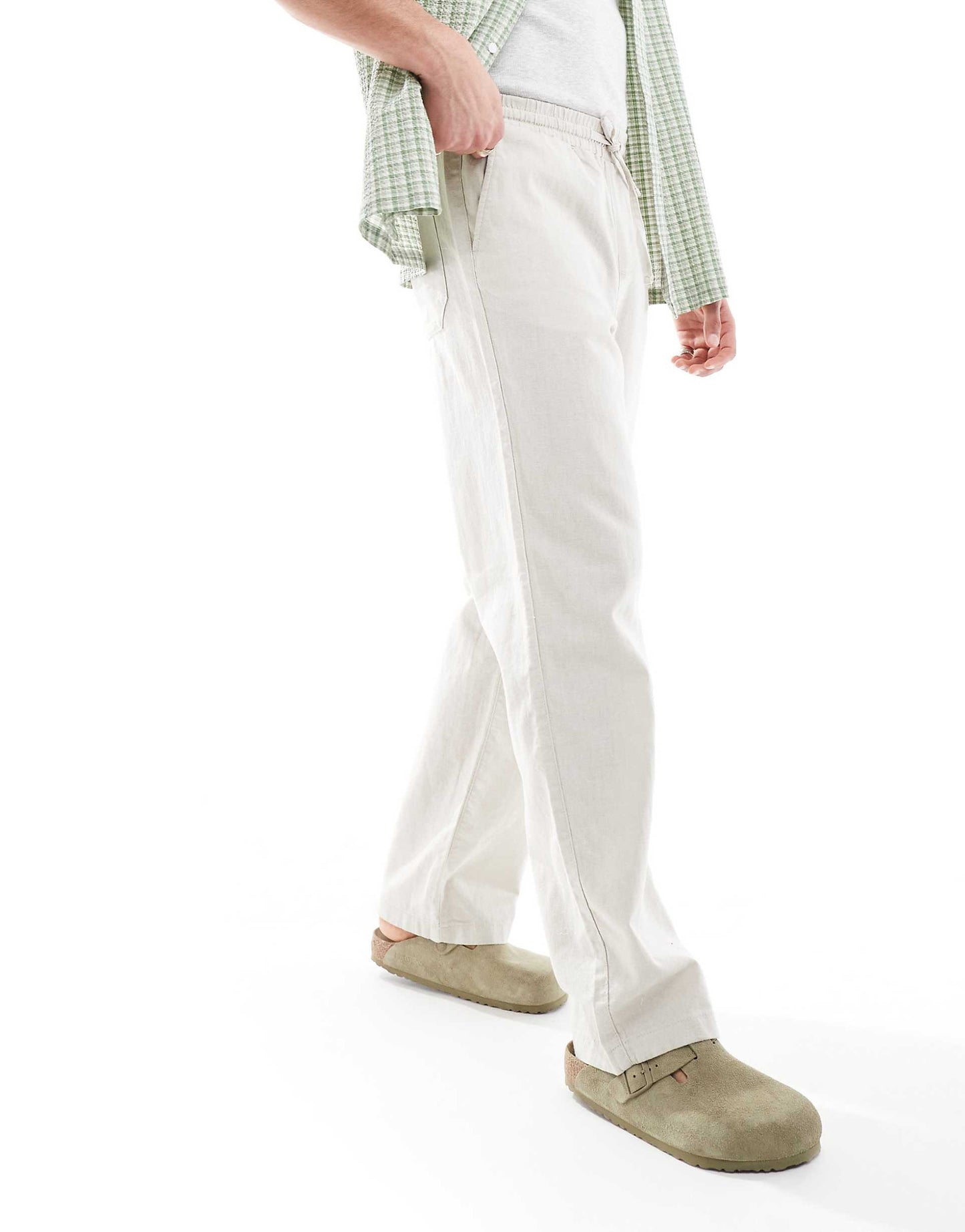 Baggy Linen Trouser With Elasticated Waist
