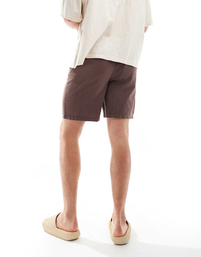 Pleated Linen Shorts