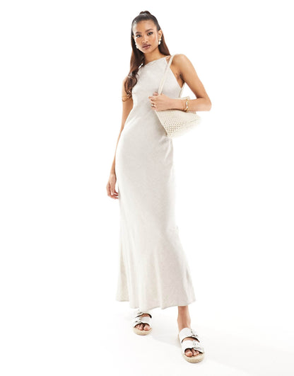 Linen Racer Maxi Sundress