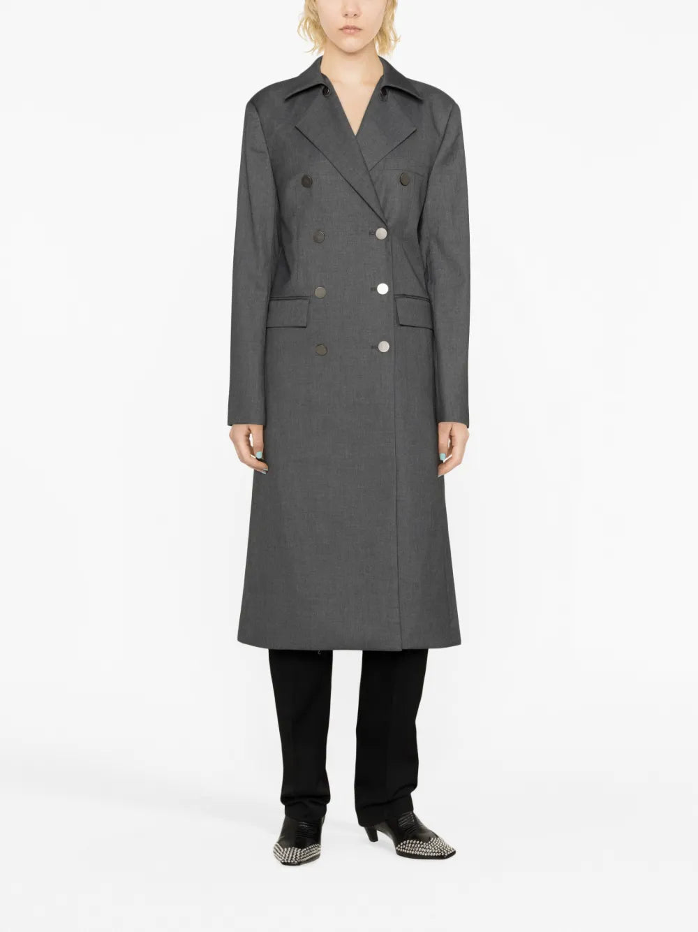 Notched-Lapel Double-Breasted Coat