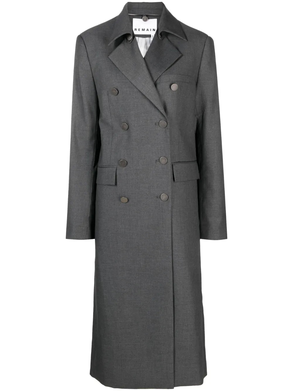 Notched-Lapel Double-Breasted Coat
